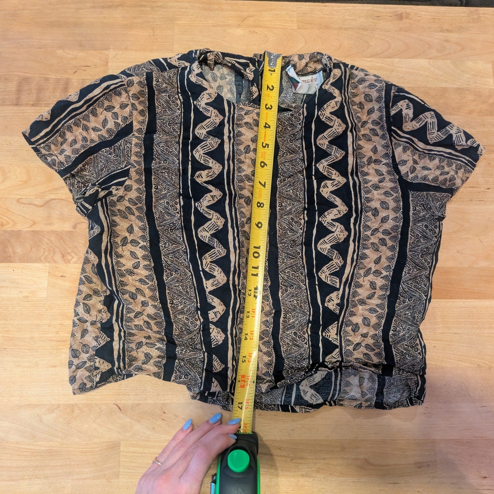 Vintage Leaf Reversible Patterned Blouse - image 6